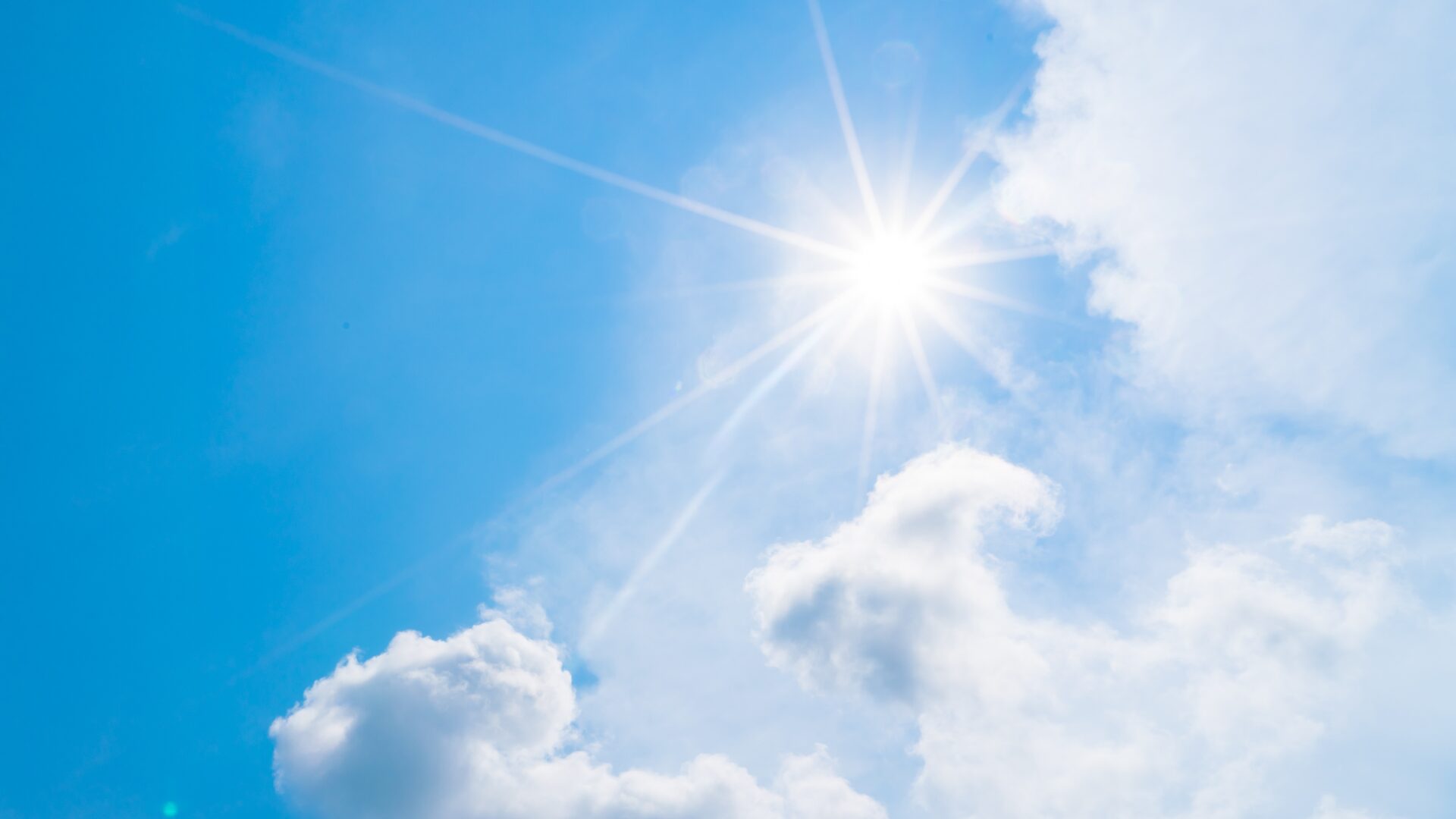 Sun in the blue sky